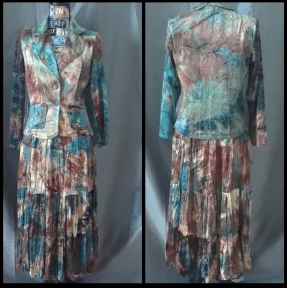 Sharon Max Multicolor 2pc Skirt & Blazer